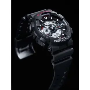 【CASIO】卡西歐 G-SHOCK 重金屬機械 200米防水電子錶 雙顯運動錶 GA-110-1A 黑