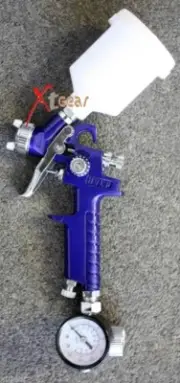 MINI HVLP AIR SPRAY GUN Nozzle 0.8mm + Gauge for Touch Up Paint Sprayer