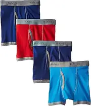 [Hanes] Boys' 4 Pack Ultimate Comfort Flex Ringer Boxer Brief
