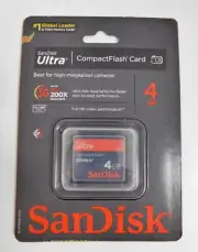 SanDisk 4GB Ultra 30MB/s Compact Flash Memory Card SDCFH-004G-A11 New Sealed