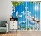 3D Sky Dove Flower ZHUA230 Blockout Photo Curtain Fabric Window Amy