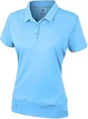 [Island Green] Womens IGLTS1796 Polka Dot Polo Shirt - Blue Cadet - UK 10
