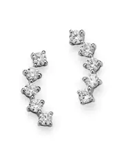 Bloomingdale's Fine Collection Diamond Ear Climbers in 14K White Gold, 0.50 tcw