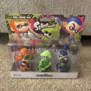 NEW Nintendo Splatoon 3-Pack Amiibo Figure Set: Inkling, Boy, & Squid Wii U/DS