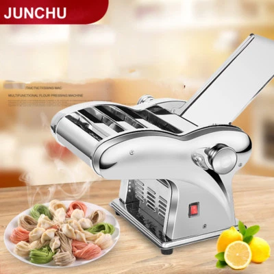 220V Electric Pasta Maker Dumpling Dough Skin Noodles Machine with 4 Knives