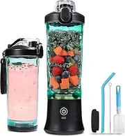 VibePro - Portable Electric Shaker Blender 600ML – Leakproof Sports Juicer for Smoothies, Milkshakes, and Baby Food – 4000mAh USB Rechargeable, Powerful Ice Crusher, Lightweight for Travel, and Gym