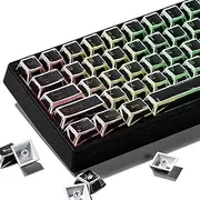 GMKWTL XVX Black Translucent Keycaps,PBT Keycap Set Cherry Profile,Dye Sublimation Graffiti Keyboard Keycaps Suitable for 60% 65% 75% 80% 100% MX Switches Mechanical Keyboard