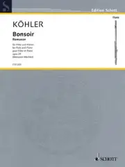 Kohler Bonsoir Op 29 for Flute & Piano Classical Sheet Music Schott Book