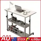 Adjustable Bedside Laptop Desk with Rolling Wheels Mobile Laptop Standing Desk