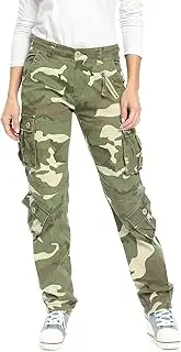 [Phorecys] Women's Camouflage Cargo Trousers with 8 Pockets,Outdoor Combat Military Army Tactical Work Pants for Womens