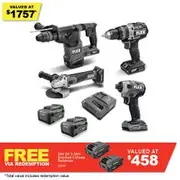 FLEX 24V Brushless 4 Piece 2 x 5.0AH Combo Kit FXMA405-2C