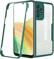 Samsung Galaxy A73 5G Case, EabHulie Transparent PC TPU Bumper Built-in Screen Protector Full Body Protection Case Cover for Samsung Galaxy A73 5G Green