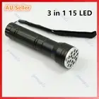 15 LED 3 In 1 Torch UV Red dot for Cat Flashlight Inspection Purple Black Light