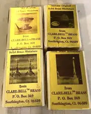 Clare-Bell Solid Brass 4 Piece Lot Candlesticks Bowl Plate