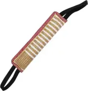 Dog Tug Toy Bite Pillow Jute Bite Toy Dog Bite Tug Toy with 2 Handles Jute