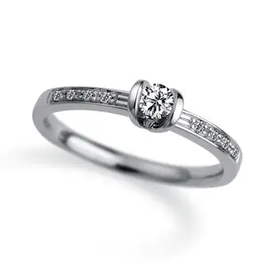 京華鑽石 鑽石戒指 18K 含情 共0.15克拉 女戒