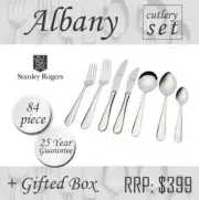 Stanley Rogers Albany 84 Piece Stainless Steel Cutlery Set Gift Box Stanley Roge