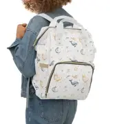Boho Watercolor Whale Fish Moon Star Diaper Backpack Nursery Baby Shower Gift