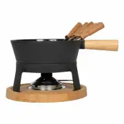 Boska Fondue Pro Set L Cheese Fondue Fondue Set Cast Iron Oak 1.5 L