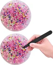 Skin Picking Fidget Toys, 2 Pcs Non-Sticky Silicone Picking Sensory Pick Fidget Pad with Tweezer, 3.35 inch Skin Picking Pocket Pads Party Toy and Relax Anxiety Toy for Adult