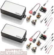 EMG 81X + 60X CHROME ACTIVE HUMBUCKER PICKUP SET SHORT SHAFT POTS & WIRING