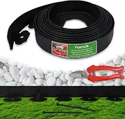 No Dig Lawn Edging Kit,Landscape Edging with Stakes fit for Lawn,Flower Garden,Grass,Lawn Edging,The Yard (80 FT, Black)