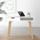 Modern Computer Desk Study Table W/ Single Drawer Storage For Home Office White