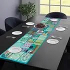 Dining Table Cotton Runner Vintage 16x48 Table Plate Runner Embroidery Patchwork