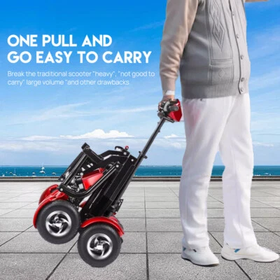 4 Wheels Mobility Scooter Electric Motorised Power Portable Folding Blue & Red