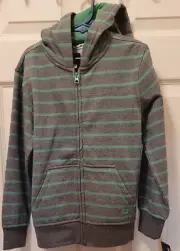 NWT BOYS Size 7 TONY HAWK Gray & Green Zippered Jacket Hoodie with 2 Pockets