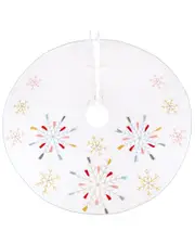 HGTV 54in Boho Velvet Snowflake Embroidered Tree Skirt