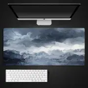 ANYMOB Mouse Pad Black White 400X900X2MM Marble Art Computer Keyboard Pad Non-Slip Rubber Mat