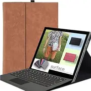 [Jarttarn] Protective Case Compatible with Microsoft Surface Pro 12-inch (2025), Shockproof Folio Flip Rugged Cover,Business Cover with Pen Holder for Surface Pro 12 (Brown)