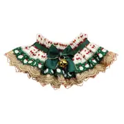 ANYWAGS Pet Collar Green Bow With Bell Christmas Lace Silk Ribbon Scarf Dog Cats Holiday Accessories