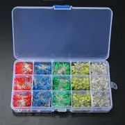 750 Pcs 3mm LED Diode Yellow Red Blue Green White Assortment Light DIY Kit