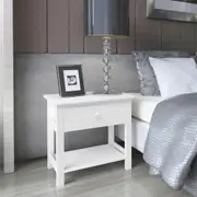 Heritage Bedside Tables X2 Pce Nightstand Drawers Side Table With Shelf White