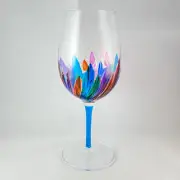 Aqua Blue Stem Incanto Venetian Glass Spritz Glass Handmade Italy Murano Glass