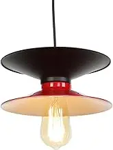 YPDTSNGV Pendant Lights American Modern Metal Chandelier Lighting, Adjustable Cord Hanging Ceiling Lamps for Kitchen Island Bedroom(Black+Red)