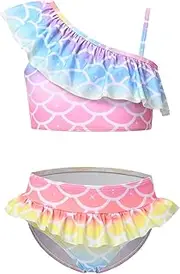 [CHILDRENSTAR] Girls Swimsuit Two Piece Swimsuits Ruffle Flounce Bathing Suit Kids Tankini Bikini Set