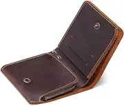 [DLUXCA] 1pcs Men's Business Handmade Men's Wallet Short Retro Wallet Zipper Coin Purse Bag