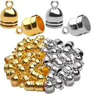 50Pcs Tassel Caps Cord End Caps,Leather Ends Caps Glue in Barrel End Caps for DI