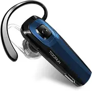 Bluetooth Earpiece, M26 Bluetooth Headset Handsfree V5.0 Wireless Earpiece Headphone with Noise Reduction and Microphone Compatible for Android iPhone Cell Phone Laptop - Blue