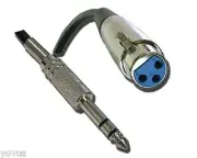 15ft XLR 3-Pin Female to TRS 1/4" Stereo Plug Shielded Microphone Mic Cable Cord