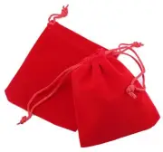 12 RED VELVET DRAW STRING STORAGE BAGS protection bag SM 3in coins jewelry gems