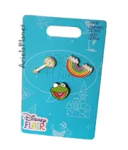 Disney Parks Flair Sesame Street Kermit the Frog Guitar Rainbow 3 Pin Set