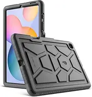 [Poetic] TurtleSkin Case Designed for Samsung Galaxy Tab S6 Lite 10.4 Inch 2024/2022/2020 with S Pen Holder, Heavy Duty Shockproof Kids Friendly Silicone Case Cover, Black