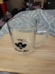 Glass Coffee Mug Cup Queen Bee