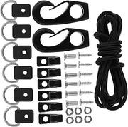 KITANDOVE 1 Set Heavy Duty Yacht Rope Elastic Dock Lines for Boat Ties Kayak Paddle Holder Durable Mooring Cord with Hooks for Outdoor Use