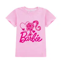 在飛比找蝦皮購物優惠-Barbie 女童T恤上衣時尚休閒卡通童裝男童夏季新款純棉