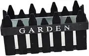 Ronyme Wooden Picket Fence Planter Holder for Table Centerpiece Display in Restaurants, Black, as described